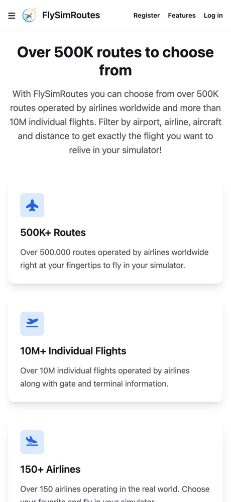Over 500K routes, 10M flights and 150 airlines